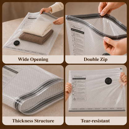 Ovcyoe 15-Piece Travel Vacuum Storage Bags Set with Wireless Electric Pump – 3 Sizes (S/M/L)